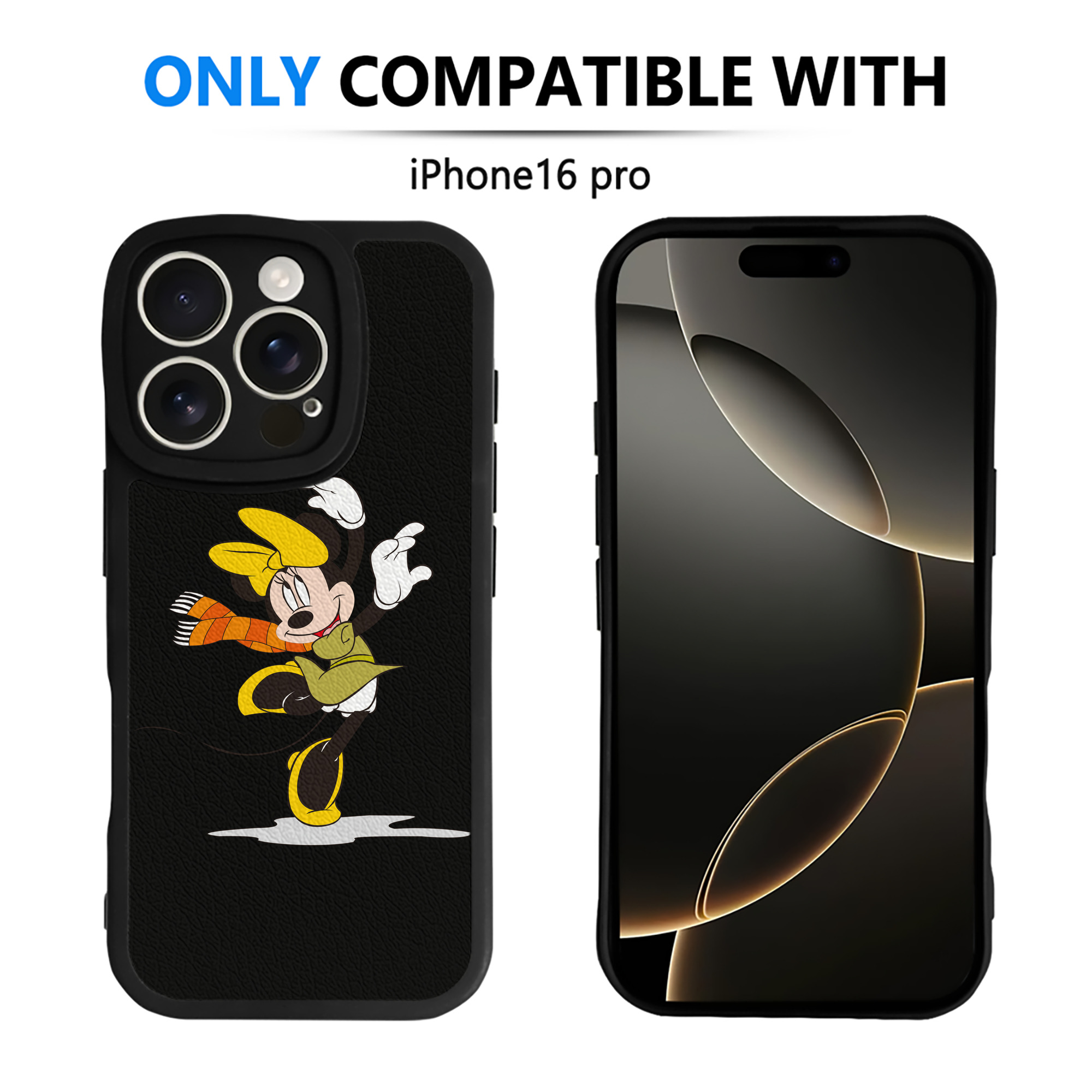 （画像用） ミッキーマウス Mickey Mouse 【iPhone 16シリーズ対応】シリコンスマホケース（レザー調） 材質：シリコン